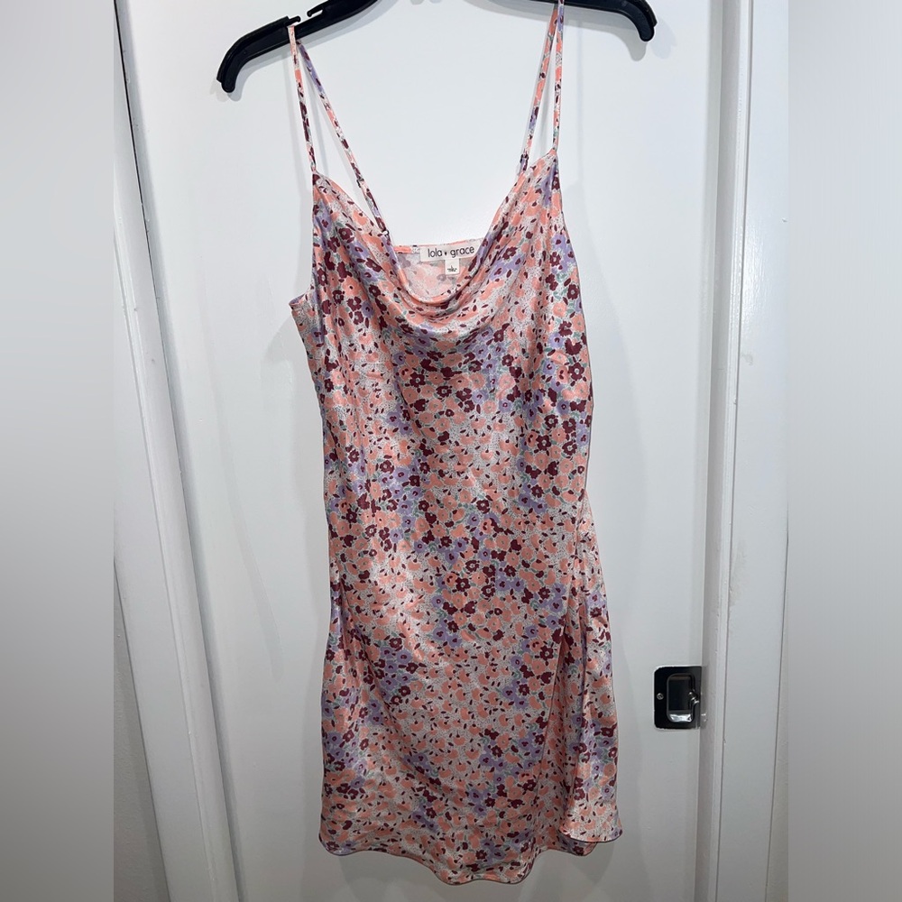 Lola Grace Floral Pink Slip Dress